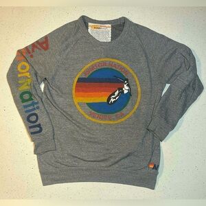 AVIATOR NATION UNISEX RELAXED CREW SWEATSHIRT - HEATHER GREY / GUC